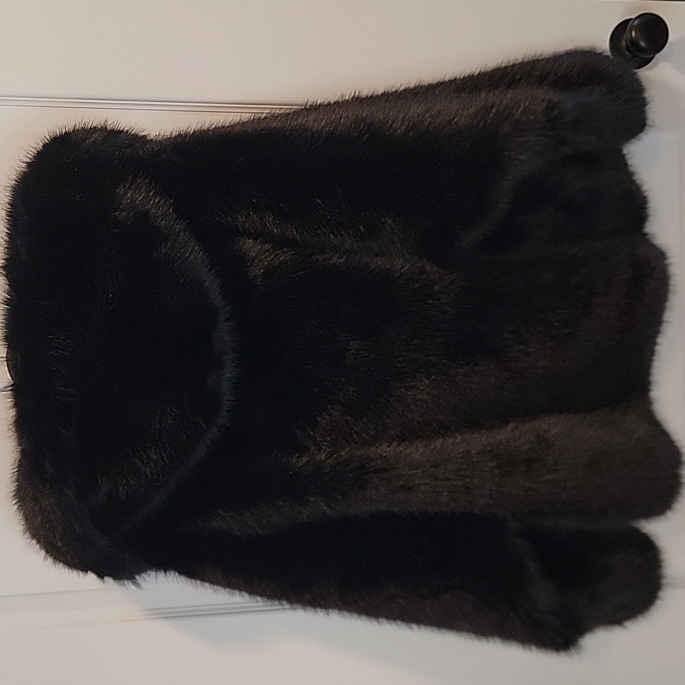 Faux Fur Hooded Coat, Black, Medium - Picture 4 of 4